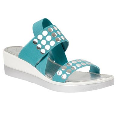 Turquoise 'Zelland' platform sandals